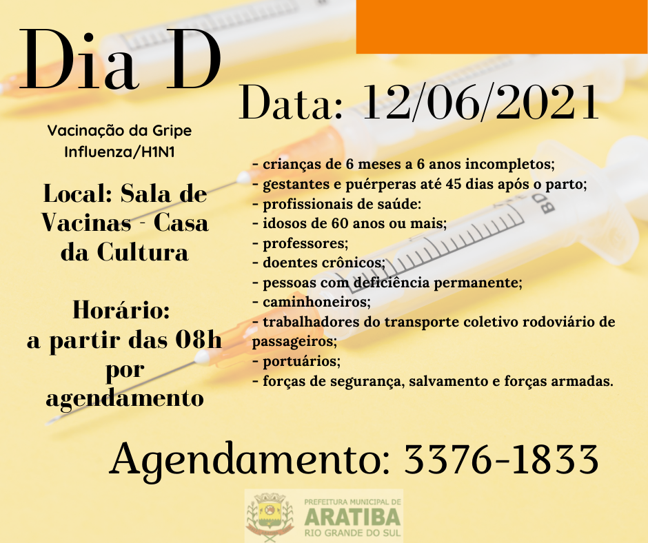 VACINAÇÃO DA GRIPE INFLUENZA/H1N1