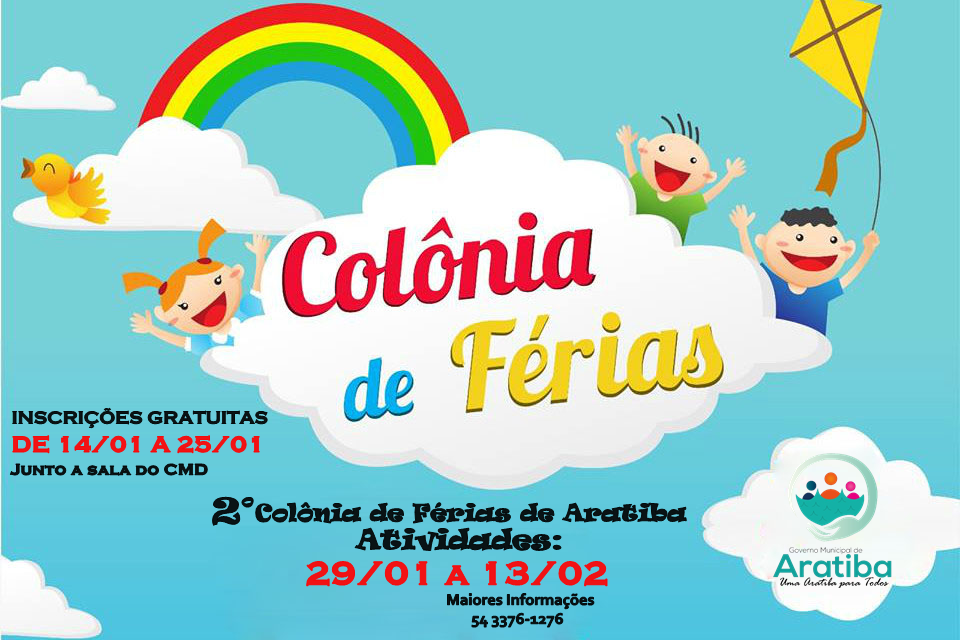 Aratiba oferecerá Colônia de Férias.