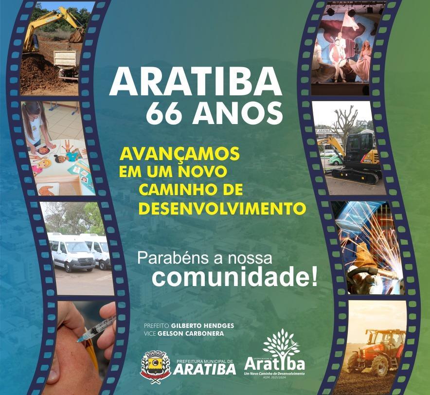 PARABÉNS ARATIBA PELOS 66 ANOS DE EMANCIPAÇÃO