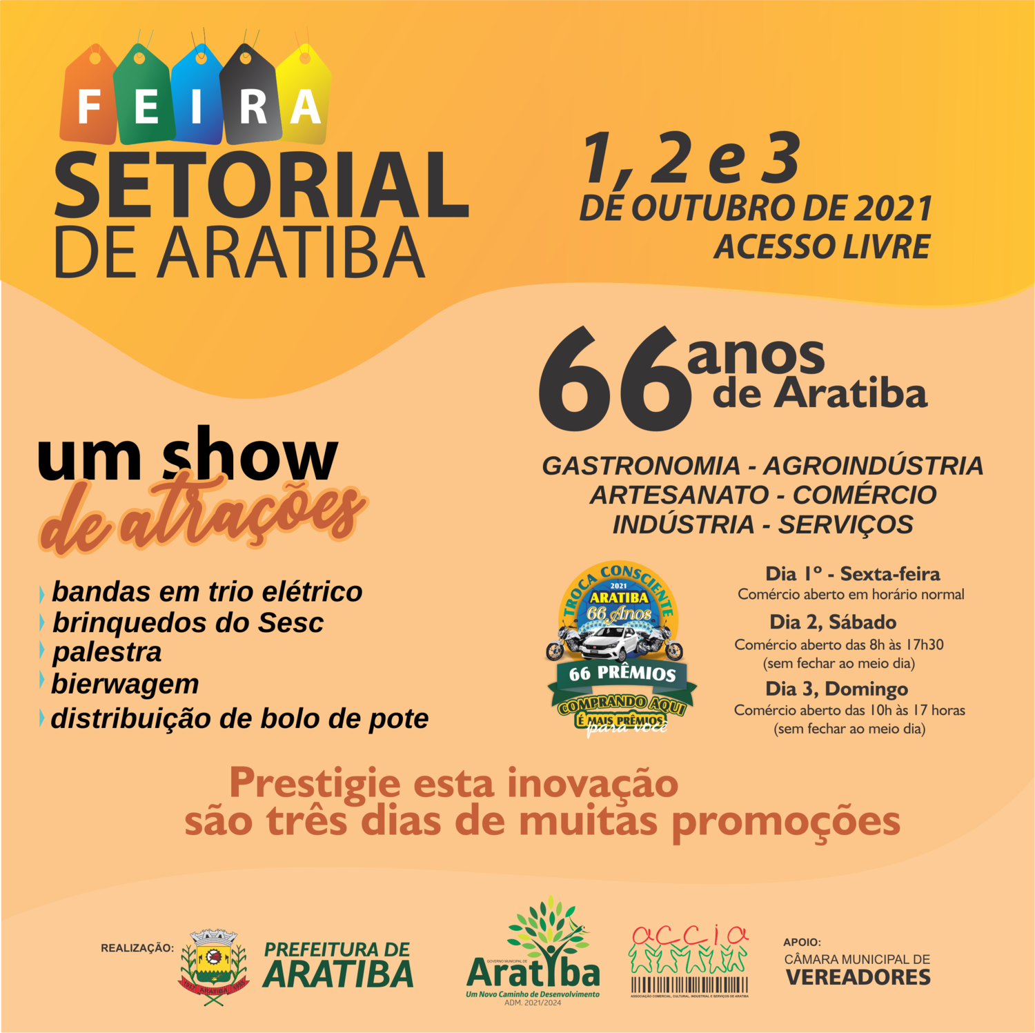 Aratiba terá intensa programação para marcar os 66 anos do município