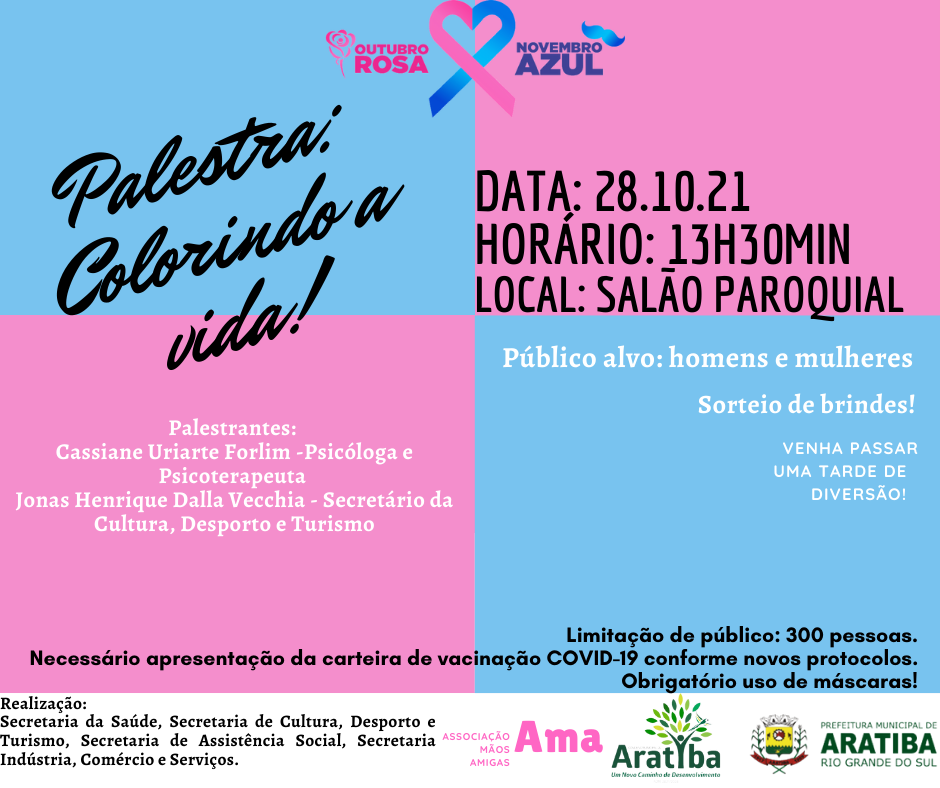 PALESTRA OUTUBRO ROSA/NOVEMBRO AZUL.