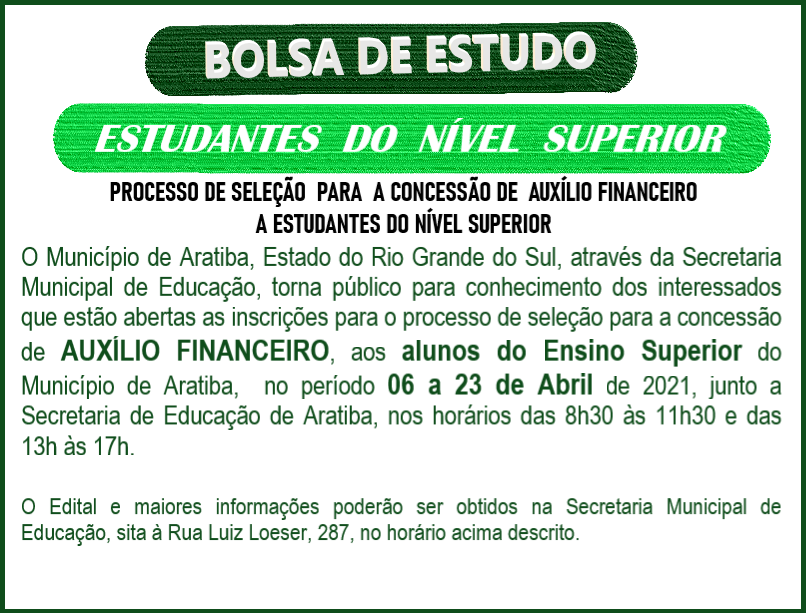 Processo de seleção para a concessão de auxílio financeiro a estudantes do nível superior
