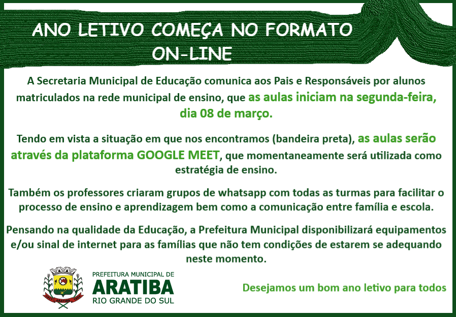 Ano letivo começa no formato on-line
