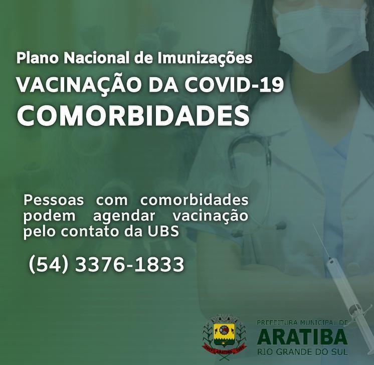 Vacinação da Covid-19, pessoas com COMORBIDADES