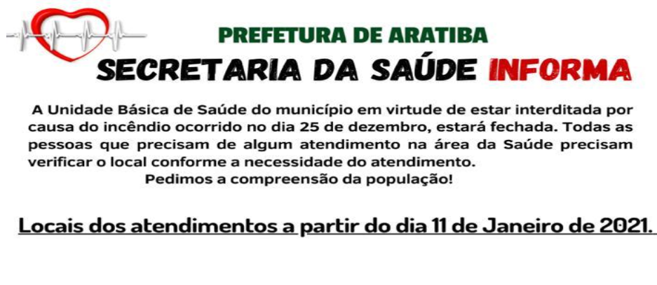 Secretaria da Saúde divulga os locais de atendimento
