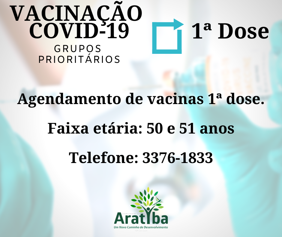 Secretaria da Saúde informa a inclusão da faixa etária de 50 e 51 anos
