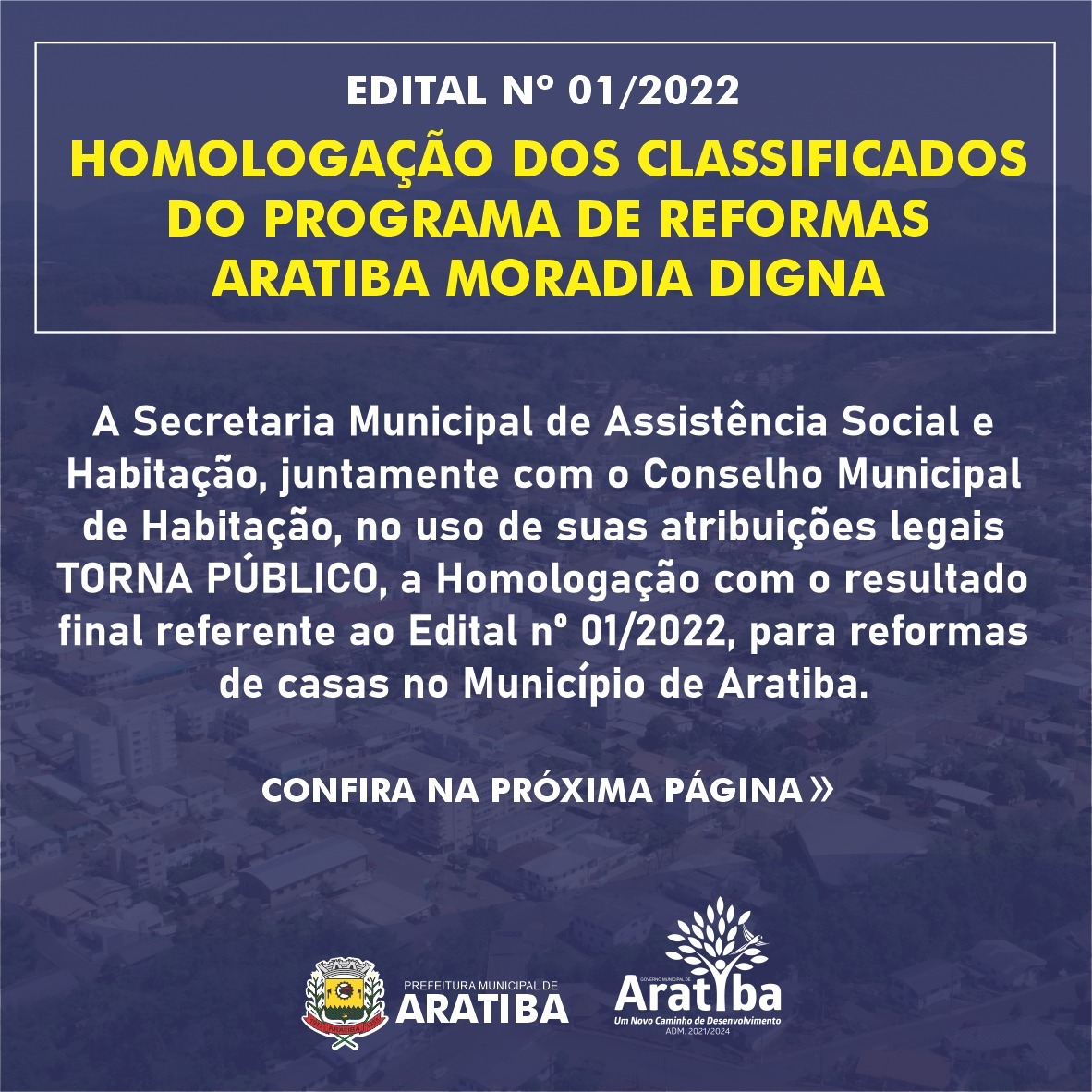 Homologação dos classificados do Programa 