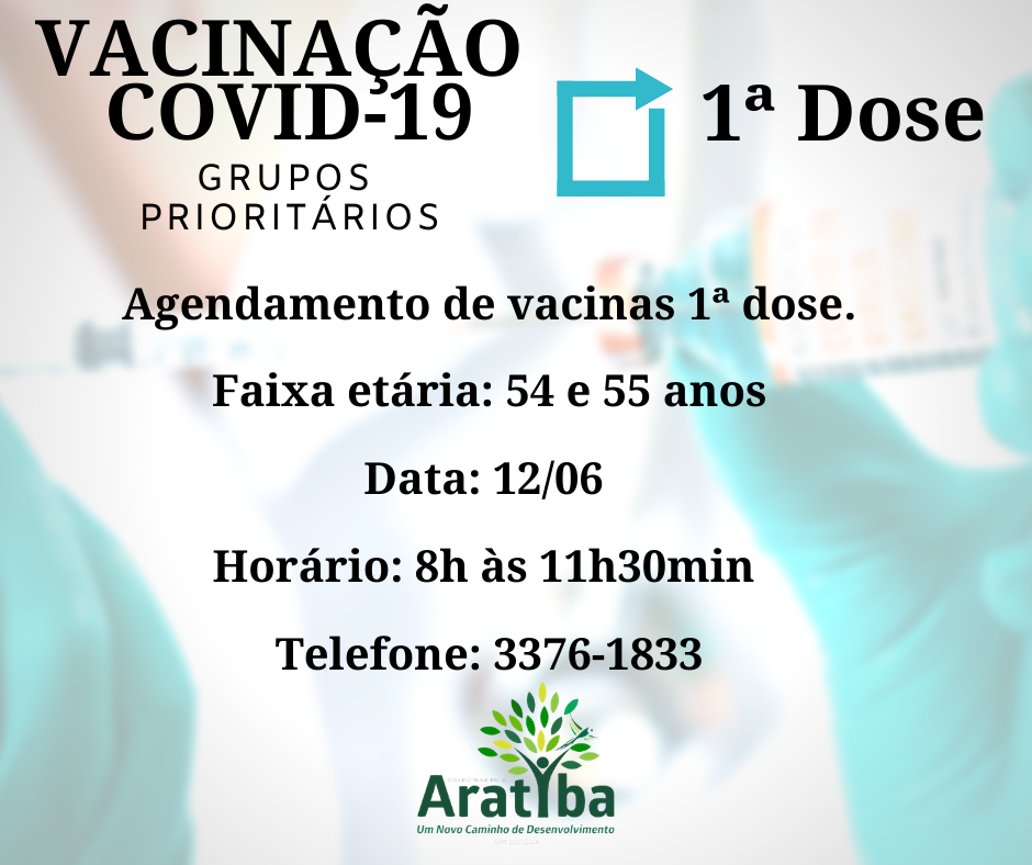VACINAÇÃO COVID-19 faixa etária de 54 e 55 anos