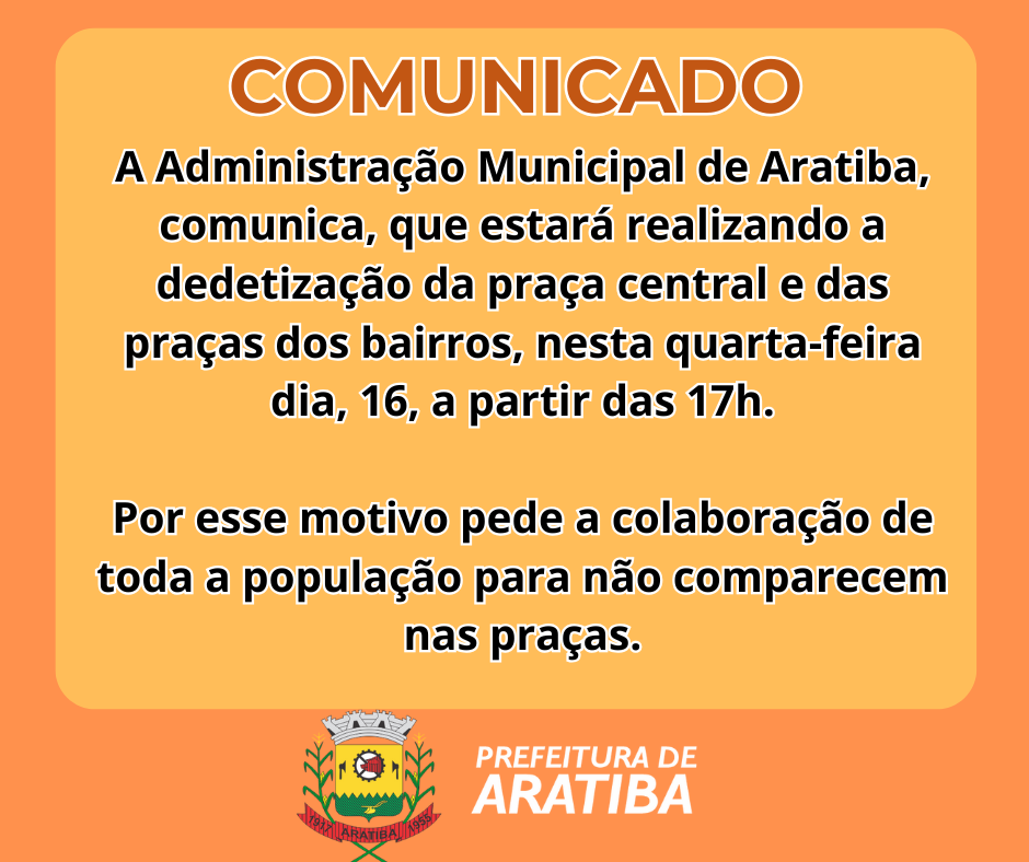 Comunicado dedetização!