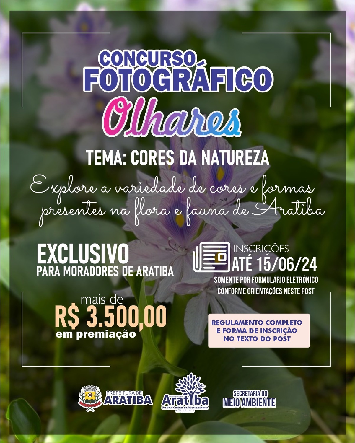 Prefeitura de Aratiba, através da Secretaria do Meio Ambiente lança mais uma edição do Concurso Fotográfico.